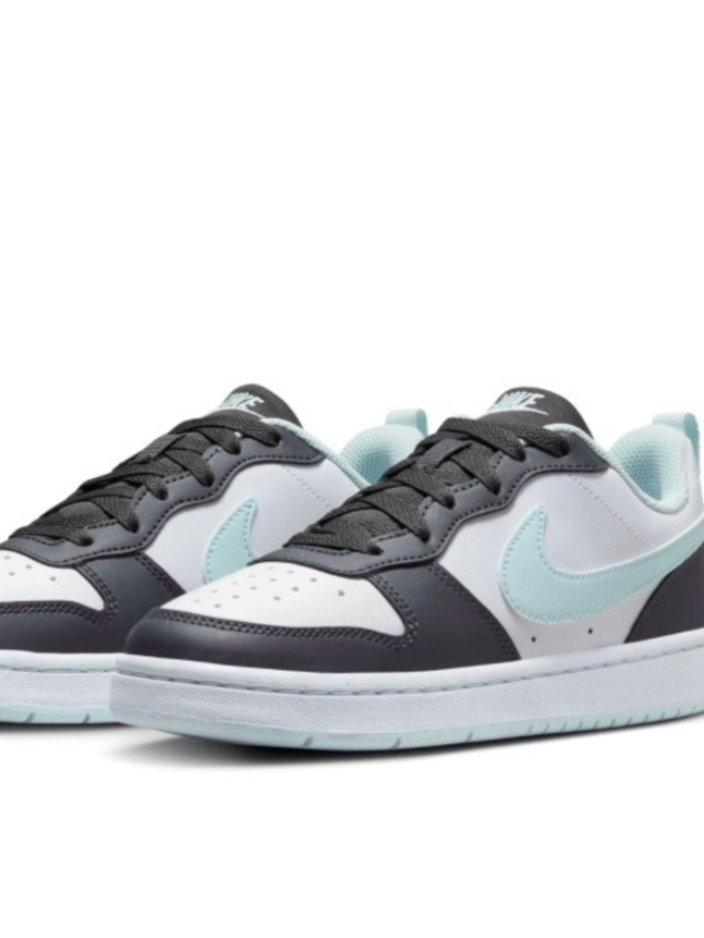 Nike Kids Low-Top Sneakers in White, Black & Light Teal